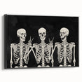 Spooky Wall Art - Trio of Skeletons Halloween Canvas Print