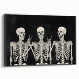 Spooky Wall Art - Trio of Skeletons Halloween Canvas Print