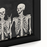 Spooky Wall Art - Trio of Skeletons Halloween Canvas Print