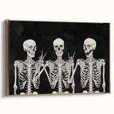 Spooky Wall Art - Trio of Skeletons Halloween Canvas Print