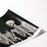 Spooky Wall Art - Trio of Skeletons Halloween Canvas Print