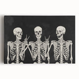 Spooky Wall Art - Trio of Skeletons Halloween Canvas Print