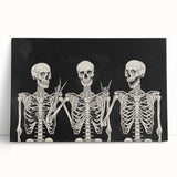 Spooky Wall Art - Trio of Skeletons Halloween Canvas Print