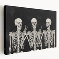 Spooky Wall Art - Trio of Skeletons Halloween Canvas Print