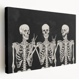 Spooky Wall Art - Trio of Skeletons Halloween Canvas Print