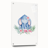 Nursery Wall Art – Meditative Elephant and Floral Watercolor Print