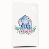 Nursery Wall Art – Meditative Elephant and Floral Watercolor Print
