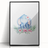 Nursery Wall Art – Meditative Elephant and Floral Watercolor Print