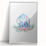 Nursery Wall Art – Meditative Elephant and Floral Watercolor Print