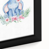 Nursery Wall Art – Meditative Elephant and Floral Watercolor Print