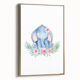 Nursery Wall Art – Meditative Elephant and Floral Watercolor Print