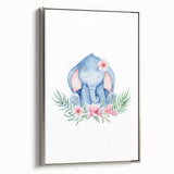 Nursery Wall Art – Meditative Elephant and Floral Watercolor Print