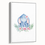 Nursery Wall Art – Meditative Elephant and Floral Watercolor Print