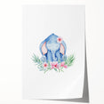 Nursery Wall Art – Meditative Elephant and Floral Watercolor Print