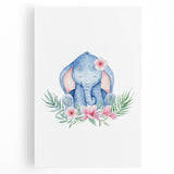 Nursery Wall Art – Meditative Elephant and Floral Watercolor Print