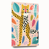 Framed Canvas Art for Children – Playful Leopard Wall Decor