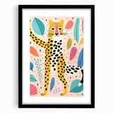 Framed Canvas Art for Children – Playful Leopard Wall Decor