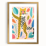 Framed Canvas Art for Children – Playful Leopard Wall Decor