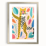 Framed Canvas Art for Children – Playful Leopard Wall Decor