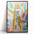 Framed Canvas Art for Children – Playful Leopard Wall Decor