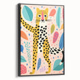Framed Canvas Art for Children – Playful Leopard Wall Decor