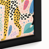 Framed Canvas Art for Children – Playful Leopard Wall Decor