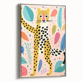 Framed Canvas Art for Children – Playful Leopard Wall Decor