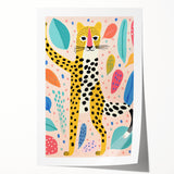 Framed Canvas Art for Children – Playful Leopard Wall Decor
