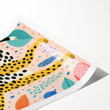 Framed Canvas Art for Children – Playful Leopard Wall Decor