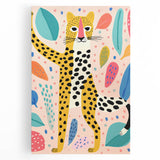 Framed Canvas Art for Children – Playful Leopard Wall Decor