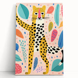 Framed Canvas Art for Children – Playful Leopard Wall Decor