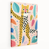 Framed Canvas Art for Children – Playful Leopard Wall Decor