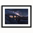 Landscape bridge frame featuring a sleek black mat, showcasing a modern design that enhances decor. Ideal for displaying artwork or photos in contemporary interiors.