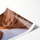 Stunning landscape print showcasing vibrant canyons in rich earthy tones, rolled in a protective tube for easy framing. Perfect for enhancing modern home decor.