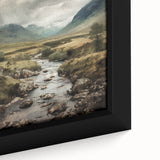 Framed landscape wall art depicting a serene countryside scene with vibrant green fields and a blue sky, showcasing intricate brushwork and rich colors. Perfect for adding a touch of nature to home decor.