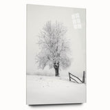 Acrylic landscape artwork depicting a serene countryside scene, showcasing vibrant greens and soft blues, elegantly displayed in a side view without pins.