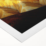 Desert landscape rolled canvas art showcasing vibrant orange and brown hues, depicting a dramatic sunset over sand dunes, packaged securely in a protective tube.