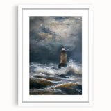 White-framed landscape artwork featuring a serene mountain scene with a mat, designed to enhance modern home decor. Ideal for living rooms or offices.