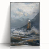 Framed acrylic artwork showcasing a vibrant landscape design, featuring lush greenery and serene mountains, displayed in a sleek white frame for modern decor.