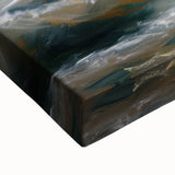 Close-up of a stretched canvas artwork featuring vibrant landscapes with rich colors and intricate details, perfect for adding a natural touch to home decor.