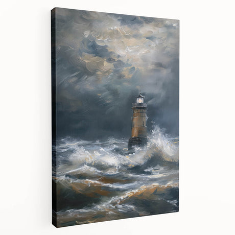 Stretched canvas artwork showcasing a serene landscape in vibrant colors, viewed from the side, ideal for home decor or art enthusiasts. Perfect for adding tranquility to any space.