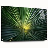 Close-up view of a large abstract floral design in vibrant colors on acrylic glass, ideal for bedroom or dining room decor.