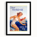 Retro Hawaii Surfing Poster – Vintage Beach Art