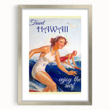 Retro Hawaii Surfing Poster – Vintage Beach Art