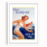 Retro Hawaii Surfing Poster – Vintage Beach Art