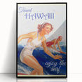 Retro Hawaii Surfing Poster – Vintage Beach Art