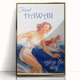 Retro Hawaii Surfing Poster – Vintage Beach Art