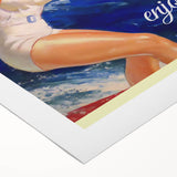 Retro Hawaii Surfing Poster – Vintage Beach Art