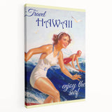 Retro Hawaii Surfing Poster – Vintage Beach Art