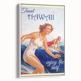 Retro Hawaii Surfing Poster – Vintage Beach Art
